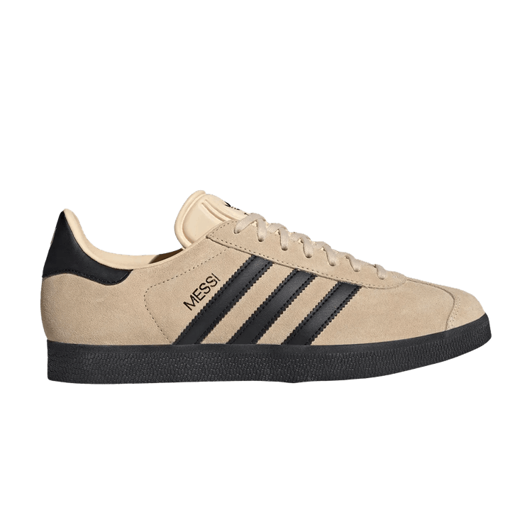 Lionel Messi x adidas Gazelle 'Triunfo Dorado' — Crystal Sand/Core Black/Gold Metallic