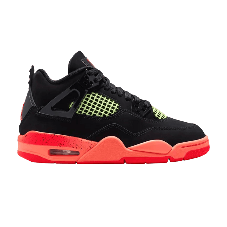 Air Jordan 4 Retro GS 'Black Infrared' — Black/Infrared 23-Bright Mango-Barely Volt-White