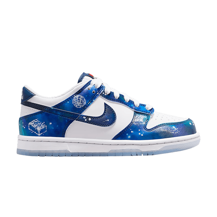 LEGO x Nike Dunk Low GS 'Galaxy' — White/Brave Blue/Metallic Platinum/Multi-Color