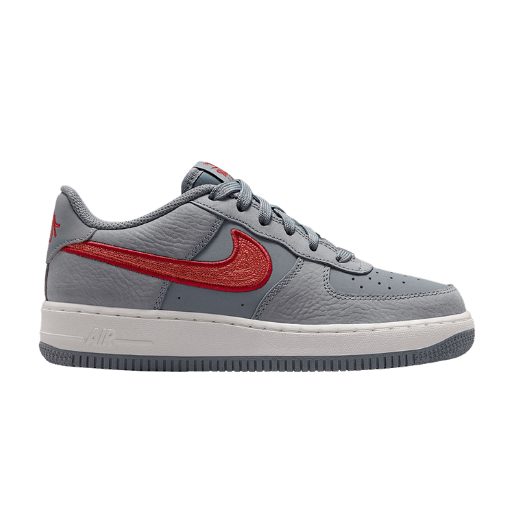 Nike Air Force 1 LV8 3 GS 'Cool Grey' — Cool Grey/Rust Factor/Summit White/Team Crimson