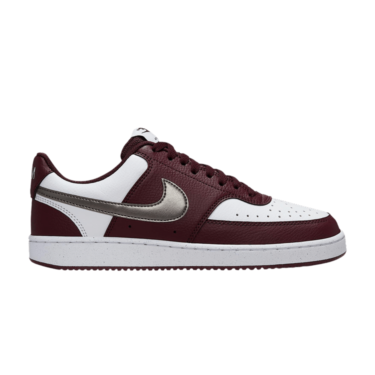 Nike Wmns Court Vision Low  'White/Burgundy Crush/Metallic Pewter' — White/Burgundy Crush/Metallic Pewter