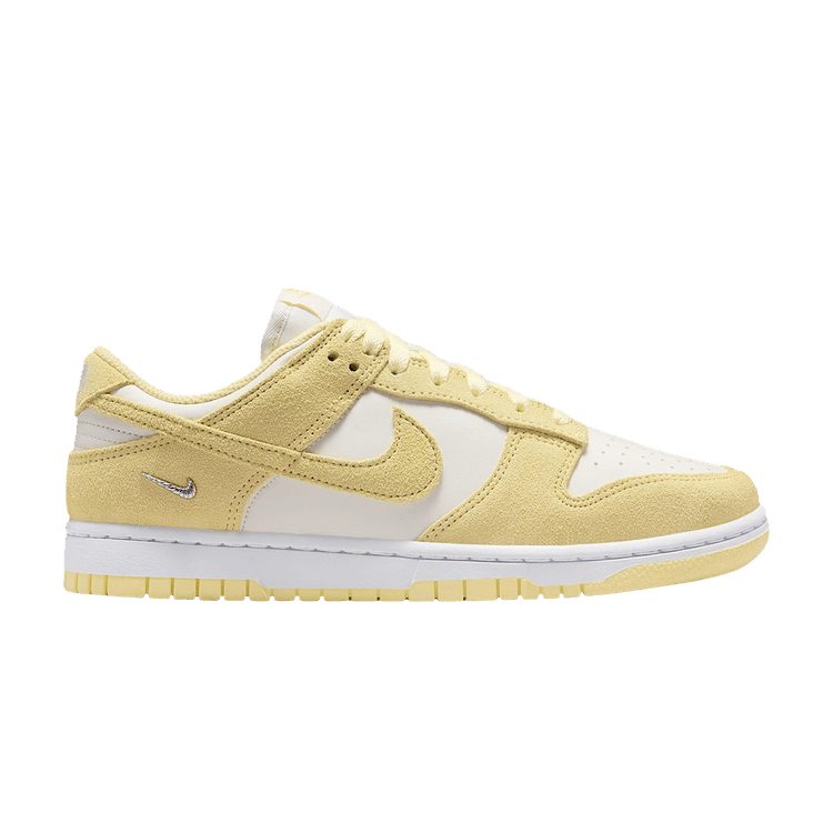 Nike Wmns Dunk Low Suede 'Sail White Metallic Silver Soft Yellow' — Sail/White/Metallic Silver/Soft Yellow