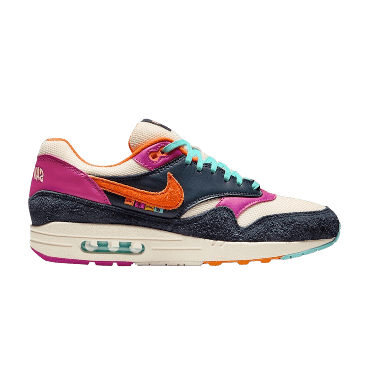 Nike Air Max 1 'San Diego Padres' — Dark Obsidian/Magma Orange-Coconut Milk-Fireberry