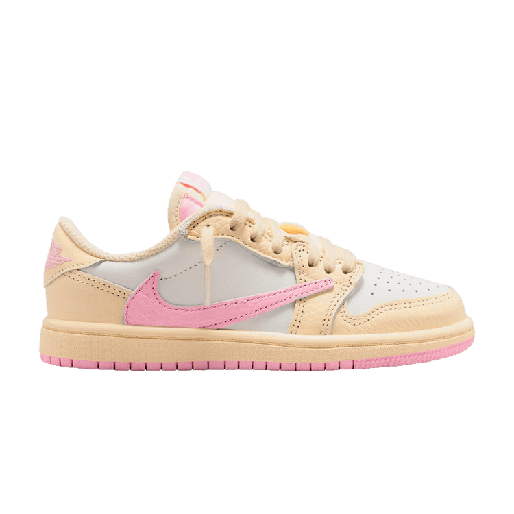 Travis Scott x Air Jordan 1 Low OG SP PS 'Shy Pink' — Muslin/Shy Pink/Sail/University Red