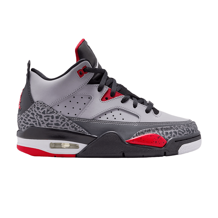 Air Jordan Son Of Mars Low GS 'Cement Grey Black Fire Red' — Cement Grey/Black/Fire Red/White