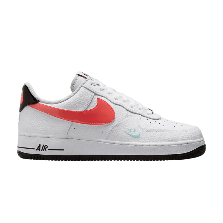 Nike Air Force 1 Low Patent Leather 'Smiley Face' — White/Flash Crimson/Black