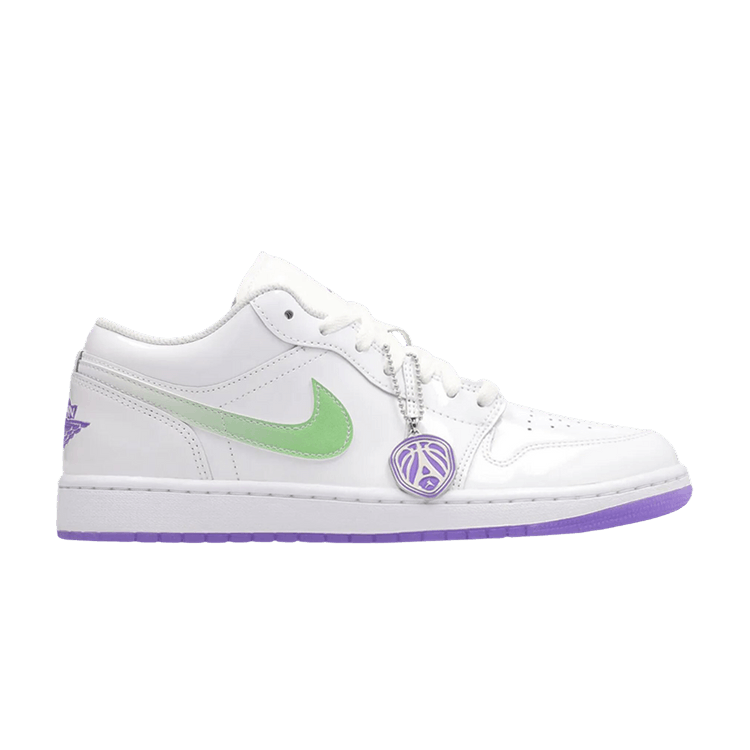 Air Jordan 1 Low SE Quai54 'White Grape' — White/Action Grape-Key Lime