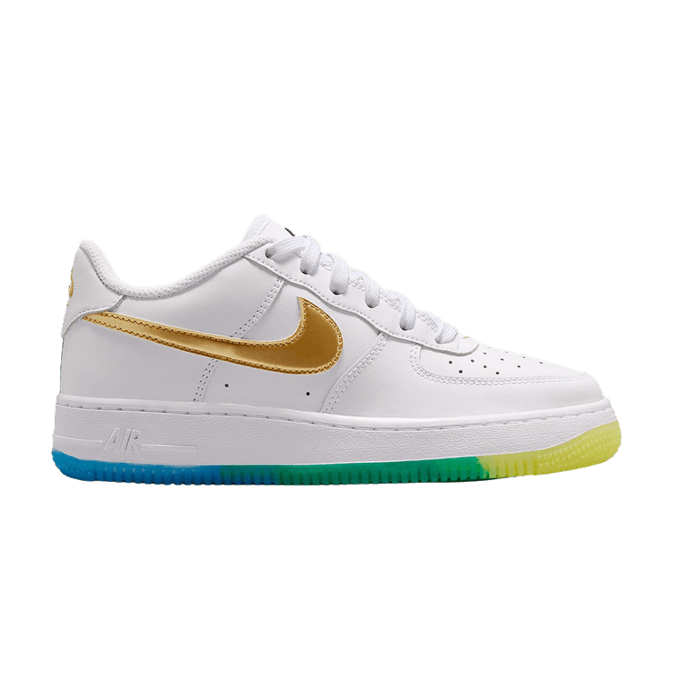 Nike Air Force 1 GS 'White Soar Sonic Yellow' — White/Soar/Sonic Yellow/Metallic Gold