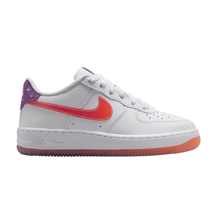 Nike Air Force 1 GS 'White Turf Orange' — White/Turf Orange/Bright Violet