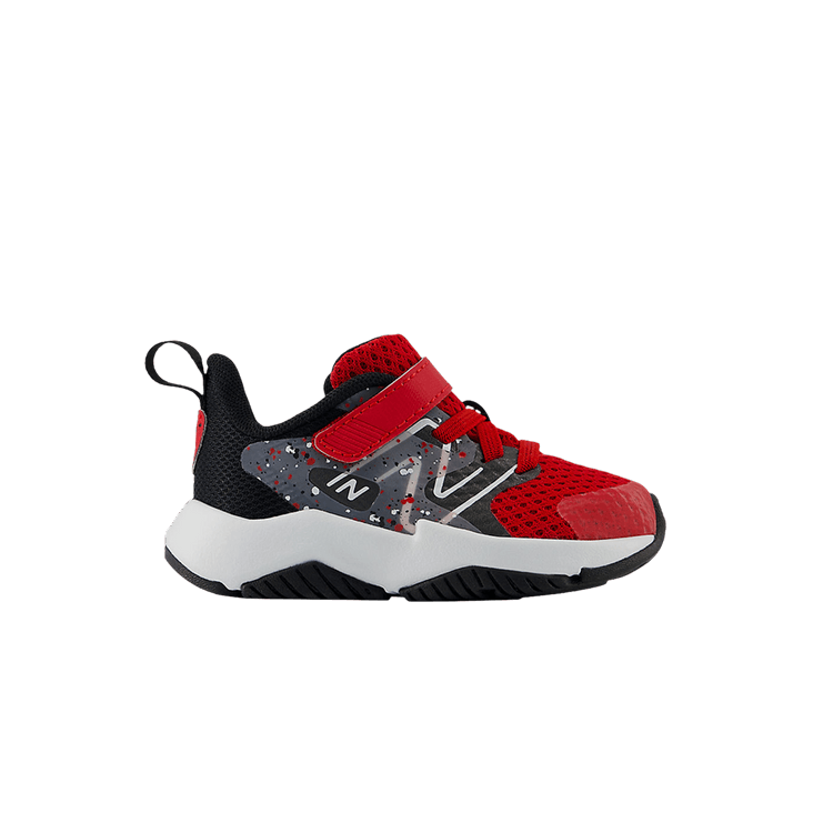 New Balance Rave Run v2 Bungee Lace Top Strap Toddler 'Team Red Black Cement' — Team Red/Black/Black Cement