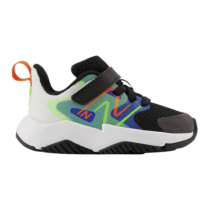 New Balance Rave Run v2 Bungee Lace Top Strap Toddler Wide 'Black Cobalt Green' — Black/Cobalt/White