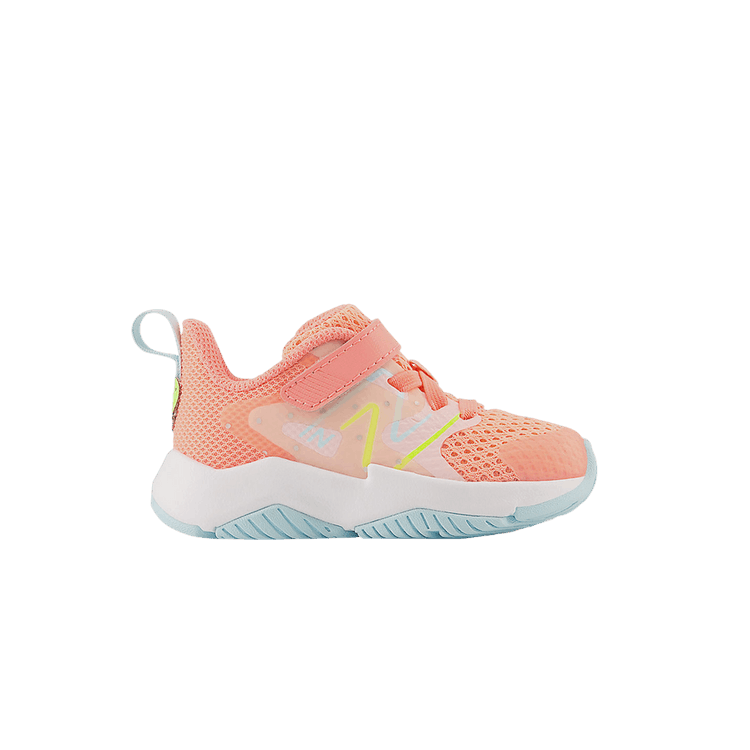 New Balance Rave Run v2 Bungee Lace Toddler X-Wide 'Grapefruit Hi-Lite' — Grapefruit/Bleach Blue/Hi-Lite