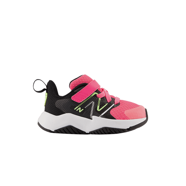 New Balance Rave Run v2 Bungee Lace Top Strap Toddler X-Wide 'Neon Pink Phantom' — Neon Pink/Phantom/Bleached Lime Glo