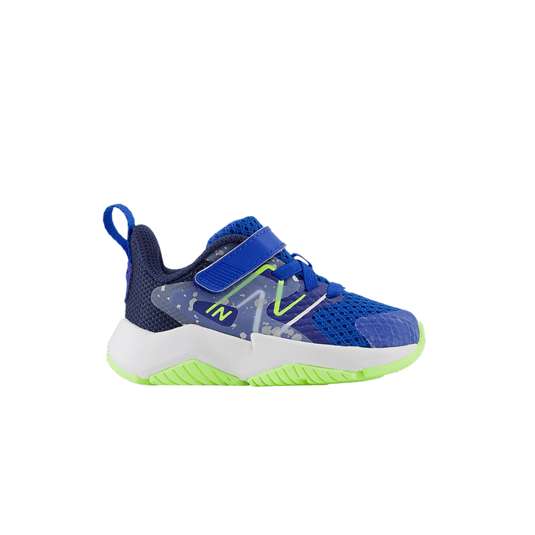 New Balance Rave Run v2 Bungee Lace Top Strap Toddler 'Team Royal Paint Splatter' — Team Royal/Blue Oasis/Bleached Lime Glow