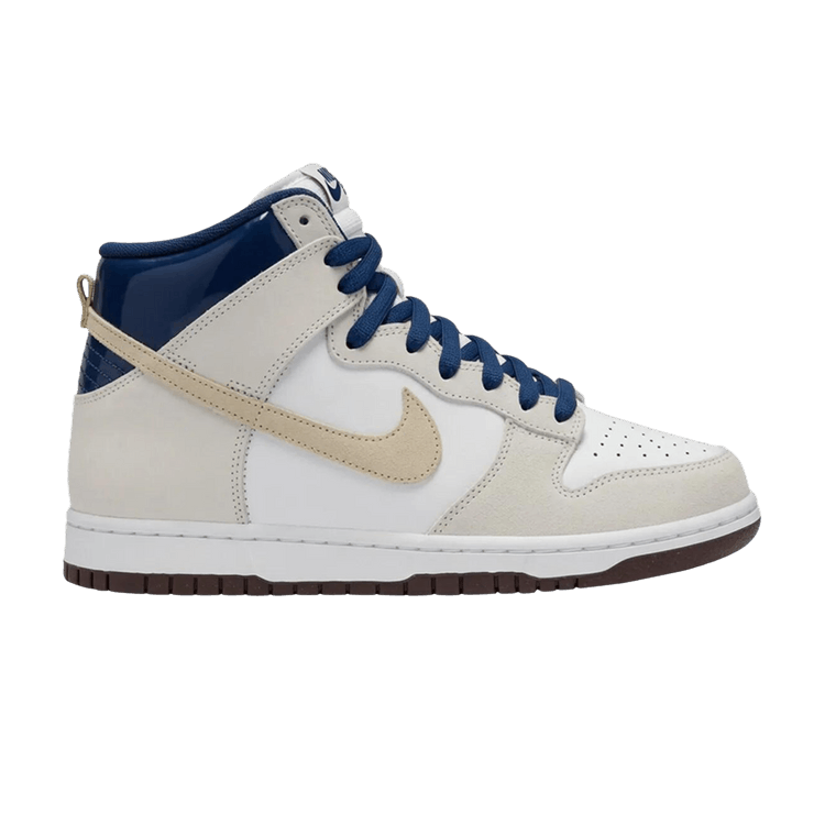 Beyond x Nike SB Dunk High 'White Ivory Sand Dune' — White/Ivory-Sand Dune-Blue Void-Dark Team Red