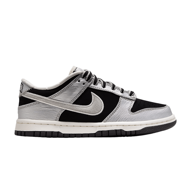 Nike Dunk Low LV8 GS 'Metallic Silver Black Sail' — Metallic Silver/Black/Sail/Metallic Silver
