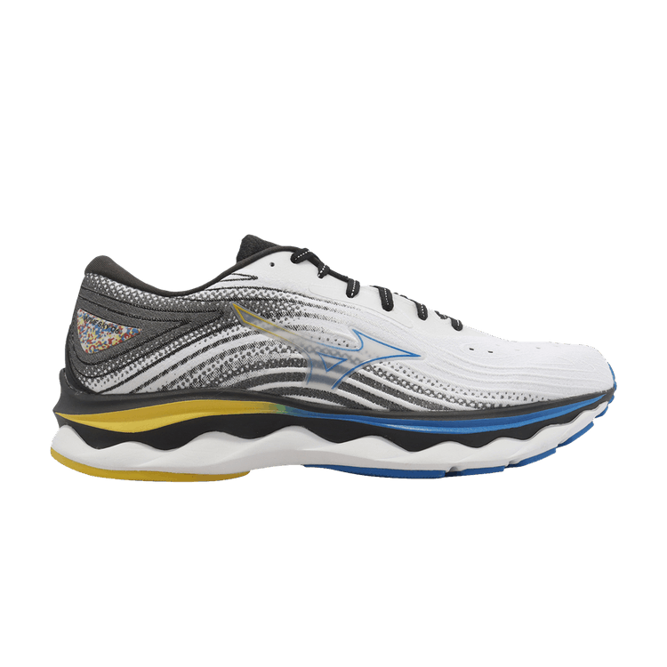 Mizuno Wave Sky 6 Super Wide 'White Blue Yellow' — White/Black/Blue/Yellow