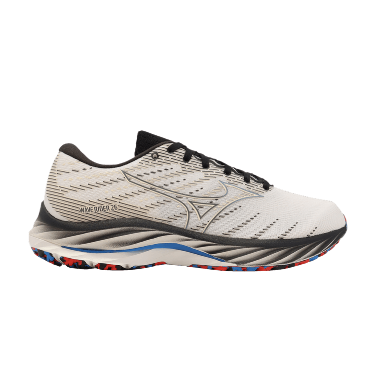 Mizuno Wave Rider 26 Super Wide 'White Dark Grey' — White/Dark Grey/Blue