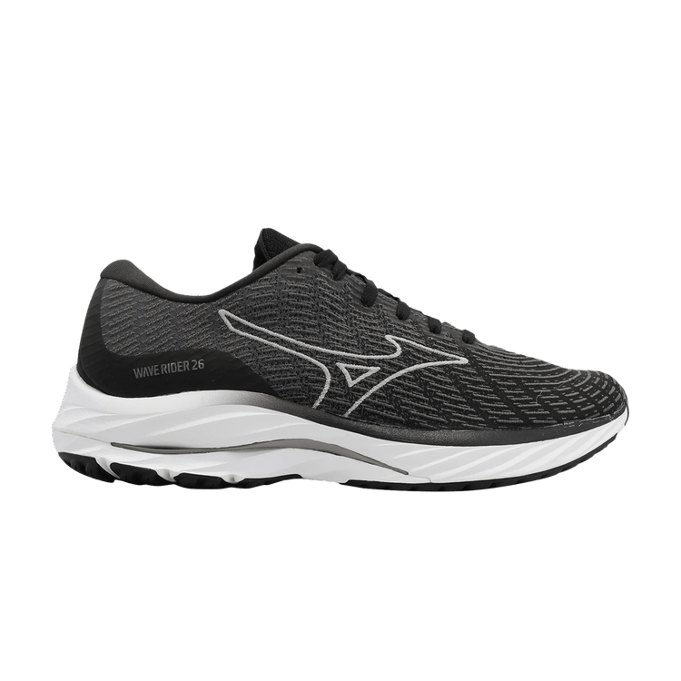 Mizuno Wave Rider 26 Super Wide 'Black White' — Black/White/Grey
