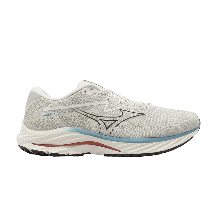 Mizuno Wave Rider 27 Super Wide 'Snow White Adriatic Blue' — Snow White/Granite Grey/Adriatic Blue