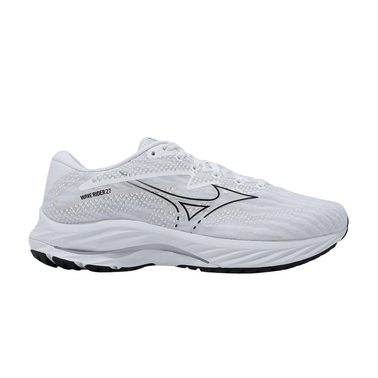Mizuno Wave Rider 27 Super Wide 'White Black' — White/Black/Nimbus Cloud