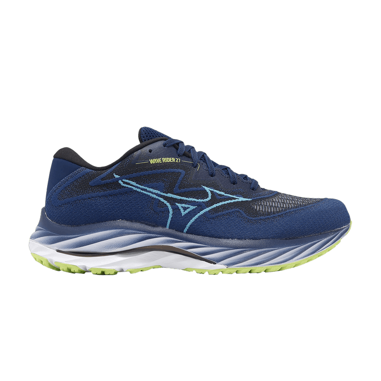 Mizuno Wave Rider 27 SSW Super Wide 'Navy Lime' — Navy/Lime