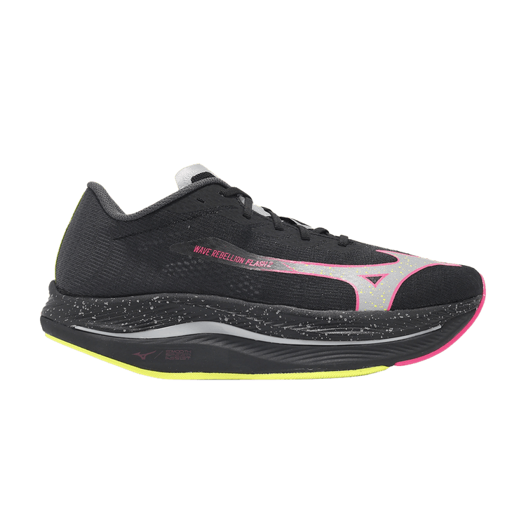 Mizuno Wave Rebellion Flash 2 'Black Pink Tetra' — Black/Silver/Pink Tetra