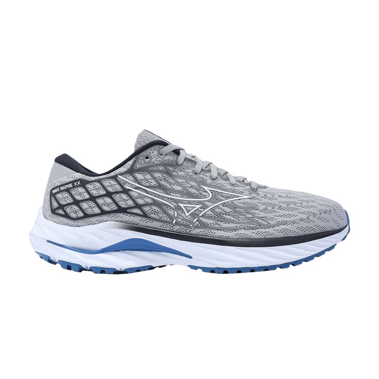 Mizuno Wave Inspire 20 2E Wide 'Harbor Mist Federal Blue' — Harbor Mist/White/Federal Blue
