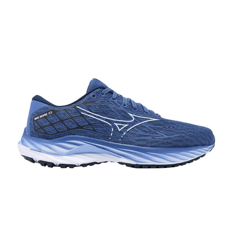 Mizuno Wave Inspire 20 2E Wide 'Federal Blue' — Federal Blue/White/Alaskan Blue