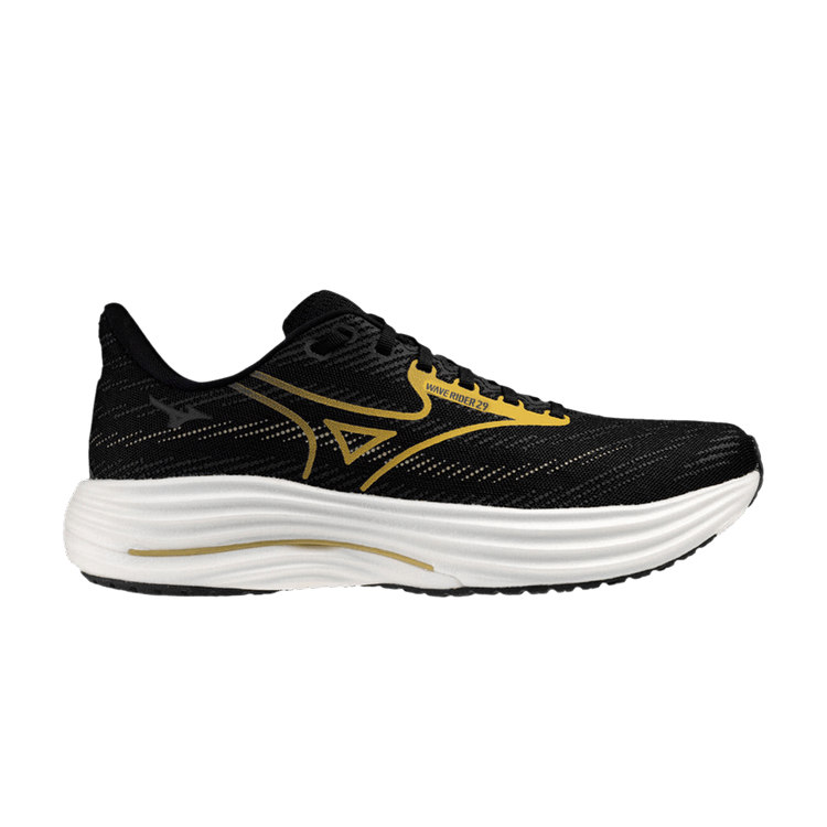 Mizuno Wave Rider 29 'Black Gold White' — Black/Gold-White