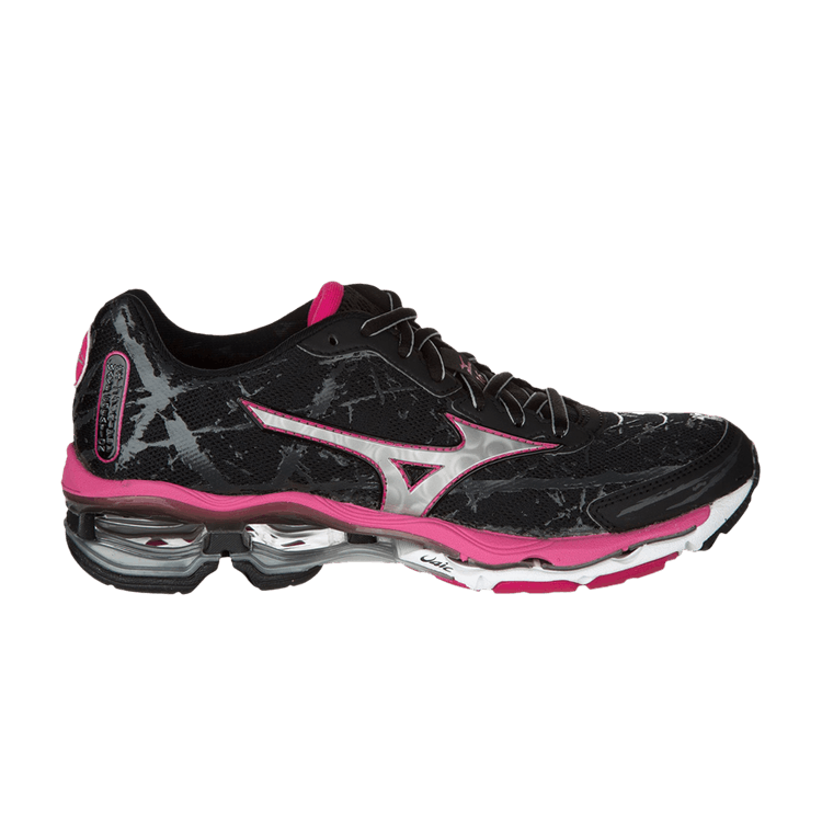 Mizuno Wmns Wave Creation 16 'Black Fuchsia Purple' — Black/Silver/Fuchsia Purple