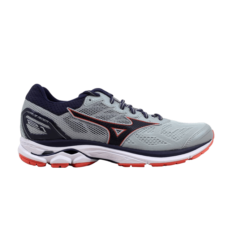 Mizuno Wmns Wave Rider 21 'Coral' — Grey/Black/Coral