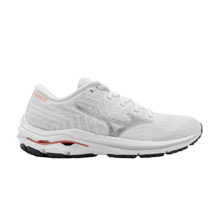 Mizuno Wmns Wave Inspire 17 Waveknit 'White Papaya' — White/Cloud/Papaya