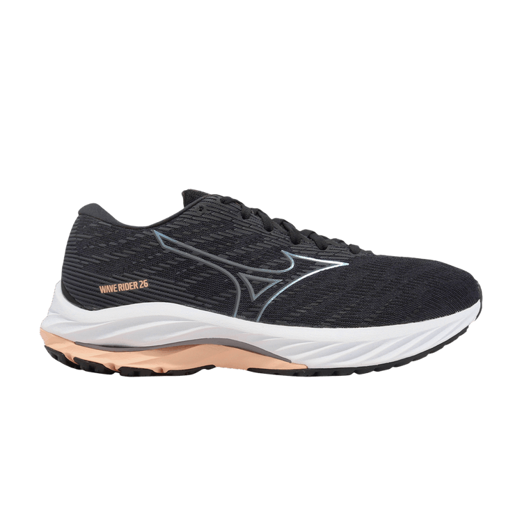 Mizuno Wmns Wave Rider 26 Super Wide 'Dark Grey' — Dark Grey/Orange
