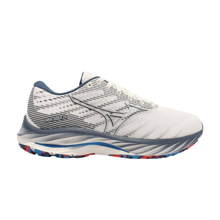 Mizuno Wmns Wave Rider 26 Super Wide 'White Blue' — White/Blue