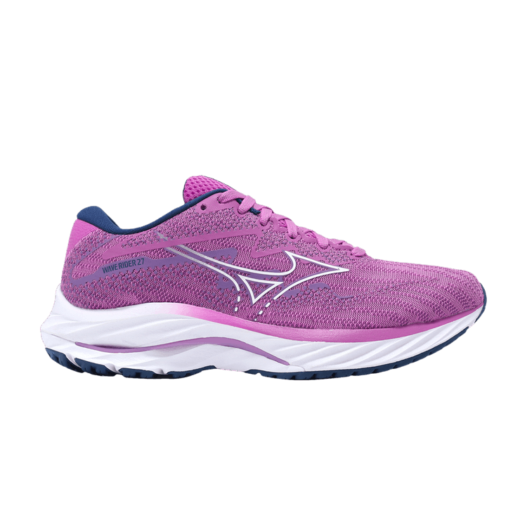 Mizuno Wmns Wave Rider 27 'Rosebud Navy Peony' — Rosebud/White/Navy Peony
