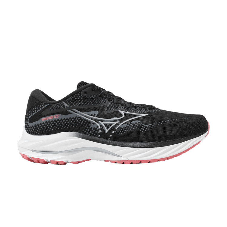 Mizuno Wave Rider 27 Super Wide 'Black Nickel Dubarry' — Black/Nickel/Dubarry