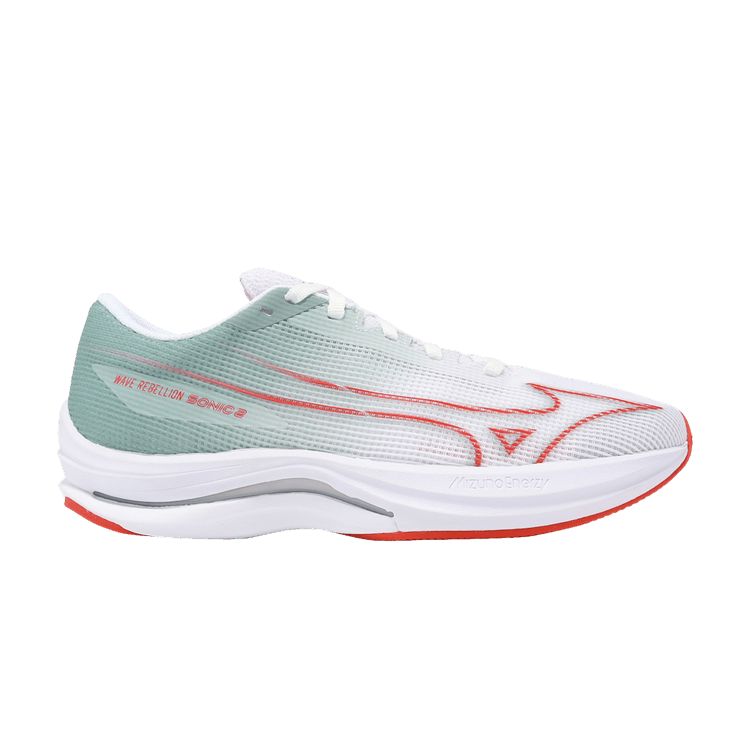 Mizuno Wmns Wave Rebellion Sonic 2 'White Cayenne Grey Mist' — White/Cayenne/Grey Mist