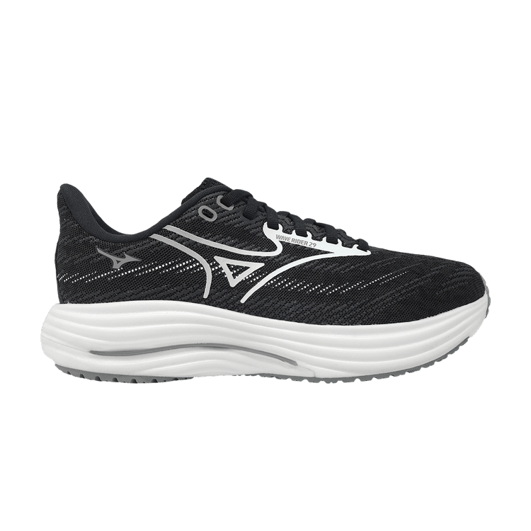 Mizuno Wmns Wave Rider 29 Super Wide 'Black White' — Black Sand/White/Black