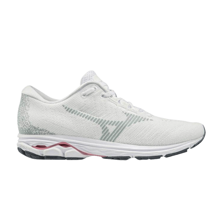 Mizuno Wmns Wave Rider Waveknit 3 'White High Rise' — White/High Rise/Hot Pink
