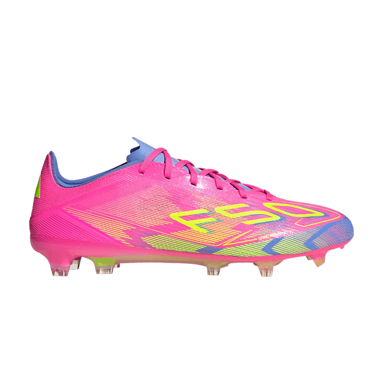adidas Adizero F50 Pro FG 'Mystic Victory Pack' — Lucid Pink/Lucid Lemon/Blue Fusion