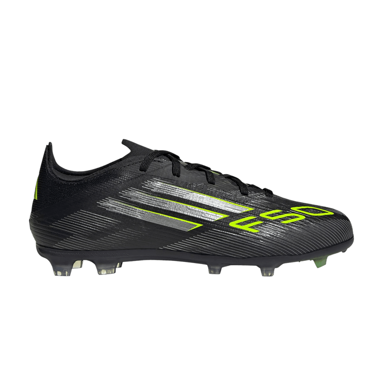adidas Adizero F50 Elite FG K 'Electric Stealth Pack' — Core Black/Iron Metallic/Lucid Lemon
