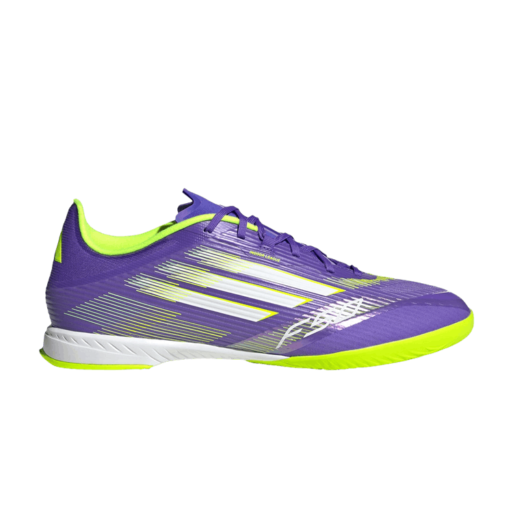 adidas Adizero F50 League IN 'Radiant Blaze Pack' — Purple Rush/Cloud White/Lucid Lemon
