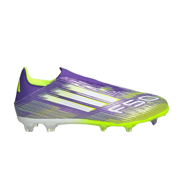 Adidas Adizero F50 League Laceless FG MG 'Purple Rush Lucid Lemon' — Purple Rush/Cloud White/Lucid Lemon