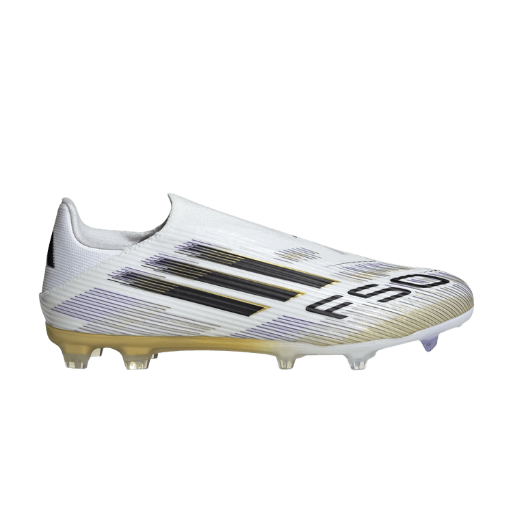 adidas Adizero F50 League Laceless FG MG 'Road to Glory Pack' — Cloud White/Core Black/Gold Metallic