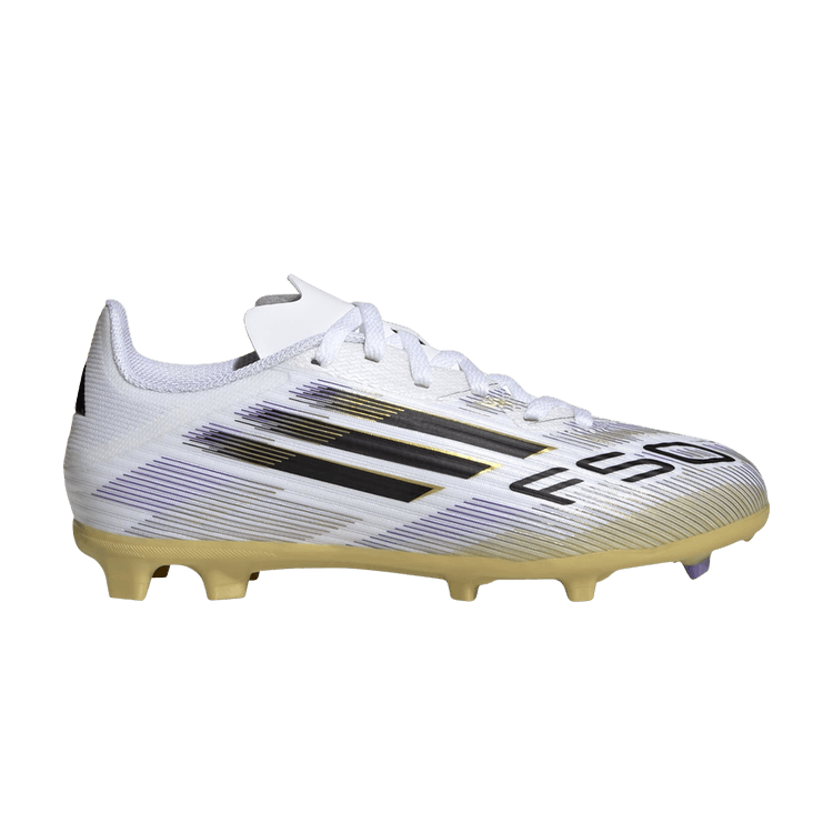 adidas Adizero F50 League FG MG K 'Road to Glory Pack' — Cloud White/Core Black/Gold Metallic