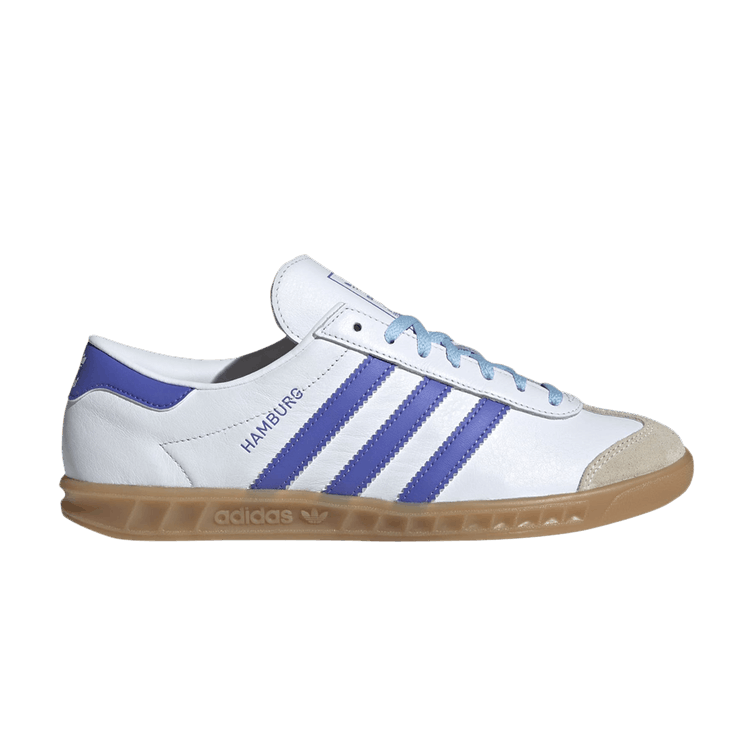 Adidas Wmns Hamburg 'White Cobalt Blue Gum' — Cloud White/Semi Cobalt Blue/Gum