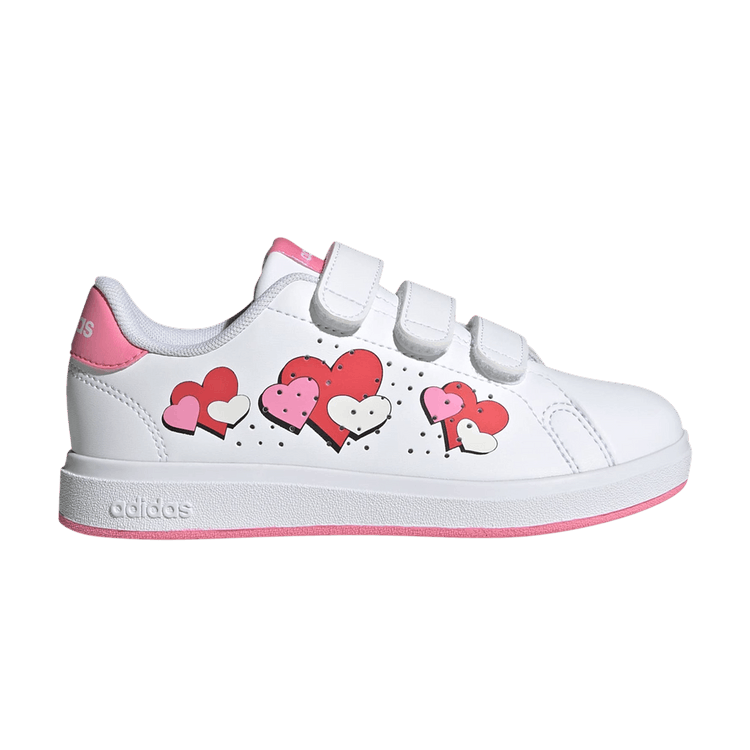 adidas Advantage Base 2.0 C 'Hearts' — Cloud White/Bliss Pink/Semi Lucid Red