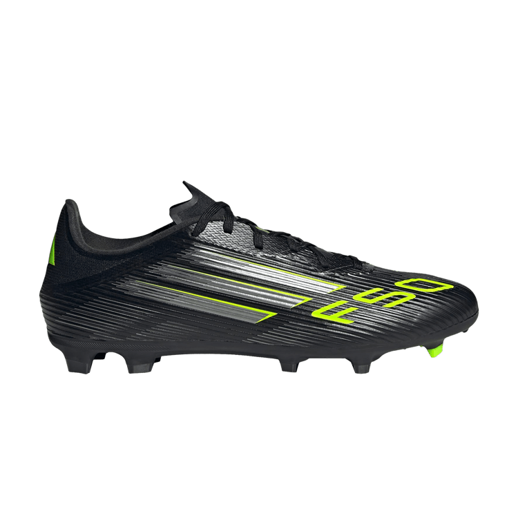 adidas Adizero F50 League FG MG 'Electric Stealth Pack' — Core Black/Iron Metallic/Lucid Lemon