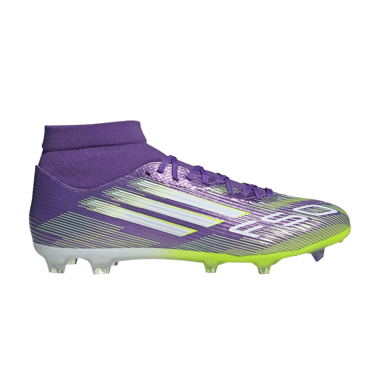 adidas Adizero F50 League Mid FG MG 'Radiant Blaze Pack' — Purple Rush/Cloud White/Lucid Lemon